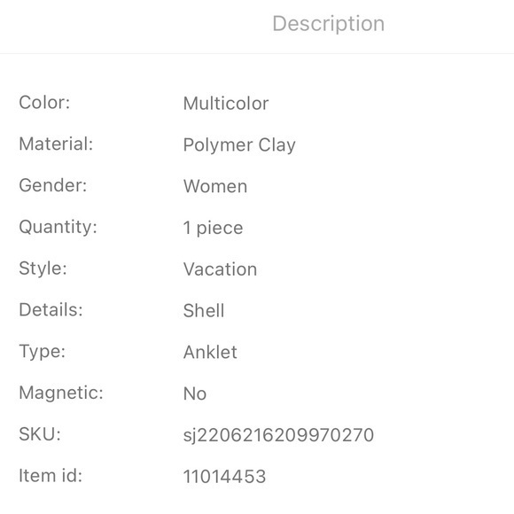 Blue Sea Shell Anklet Stretch - Picture 6 of 7